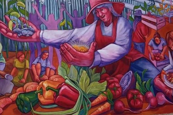 Mural de Las nereidas, soberanía alimentaria.